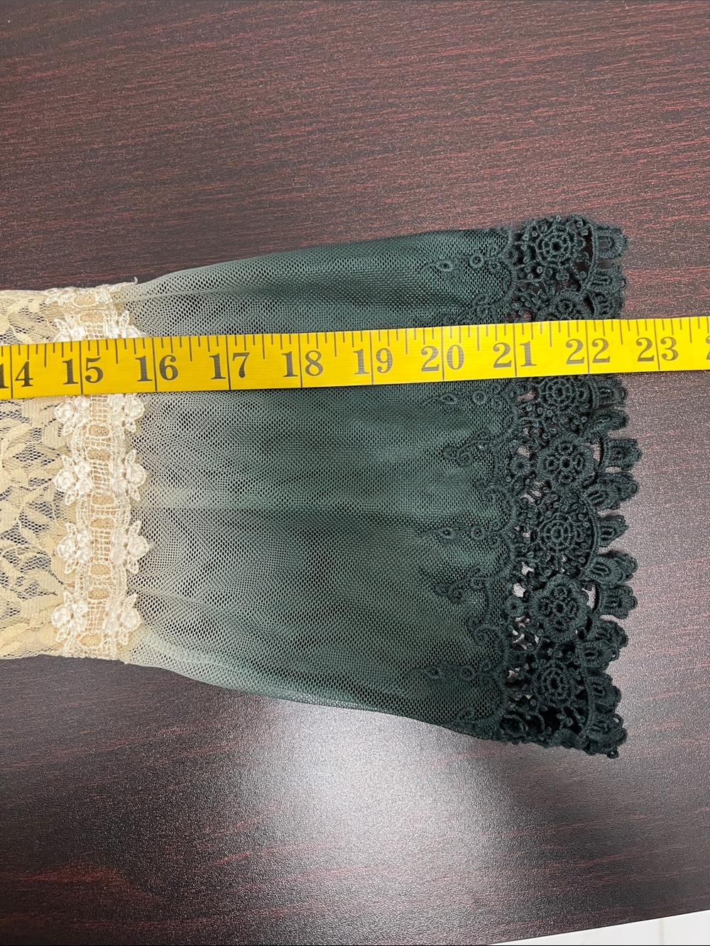 Paris Hues Vintage Y2K Lace Ombre Kimono Cardigan Duster Pine Green Cream XL - Picture 11 of 16